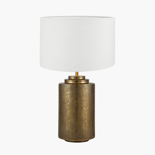 Zuri L Brass Lamp & Lino 45cm white shade