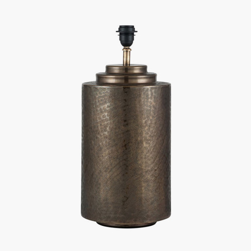 Large Antique Brass Metal Pot Table Lamp