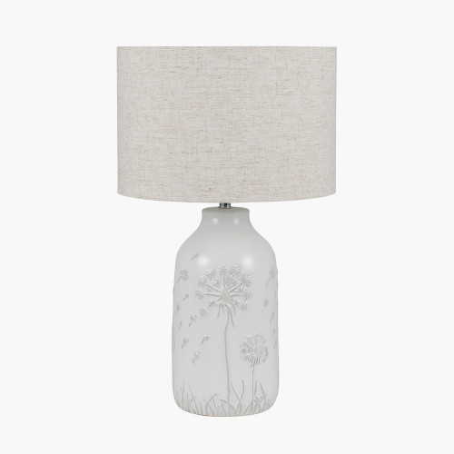White Floral Ceramic Table Lamp 