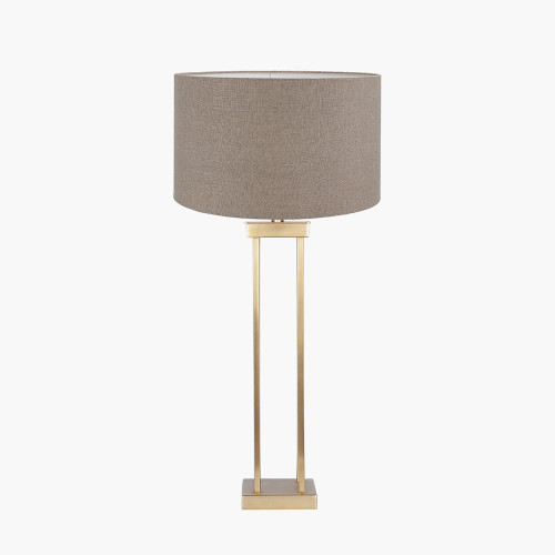 Brass Lamp/Edward 40cm Natural shade