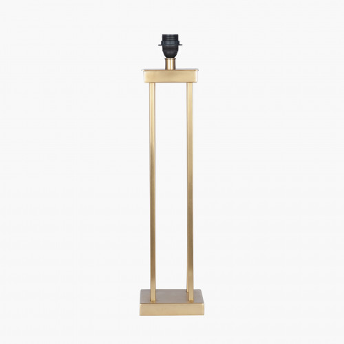 Satin Brass Metal Four Post Table Lamp