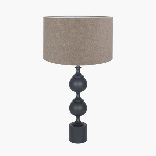 Asilah Black Lamp & Edward 40cm Natural shade
