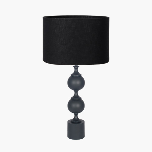 Asilah Black Lamp & Lino 40cm Black shade