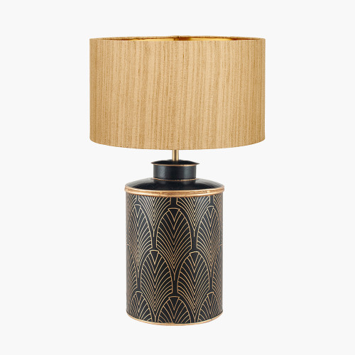 Deco Black Lamp/Stellan 40cm gold shade