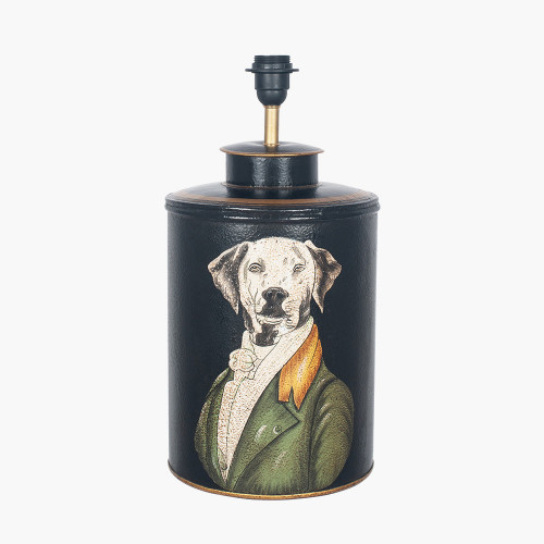 Black Hand Painted Dog Table Lamp