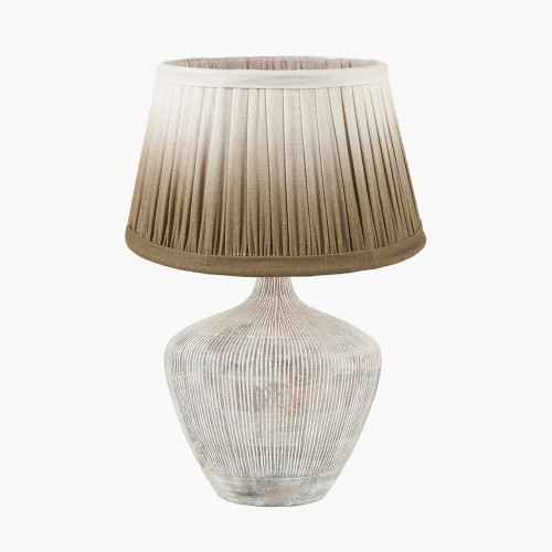 Manaia Tbl Base & Scallop 35cm taupe Shade