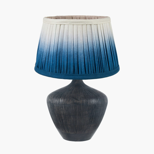 Manaia Black Base & Scallop 35cm Blue Shade