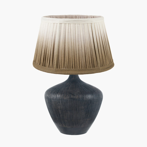 Manaia Blk Base & Scallop 35cm Taupe Shade