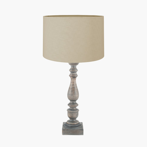 Alia Grey Lamp & lino 40cm cream shade