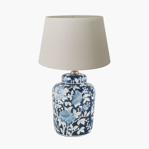 Fleur Blue Lamp /coast 35cm cream shade