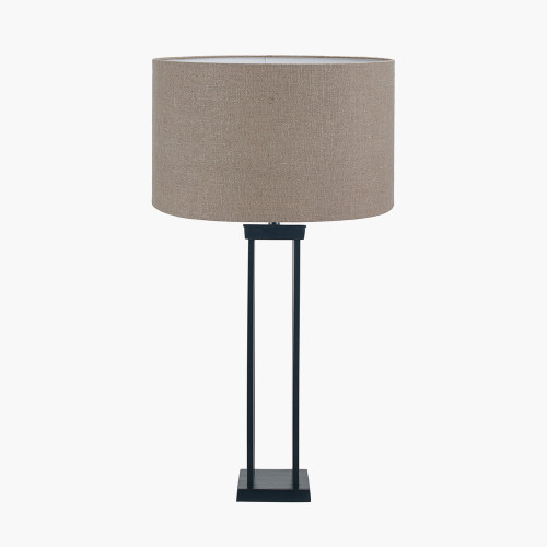 Langston Black Lamp/ Edward natural shade