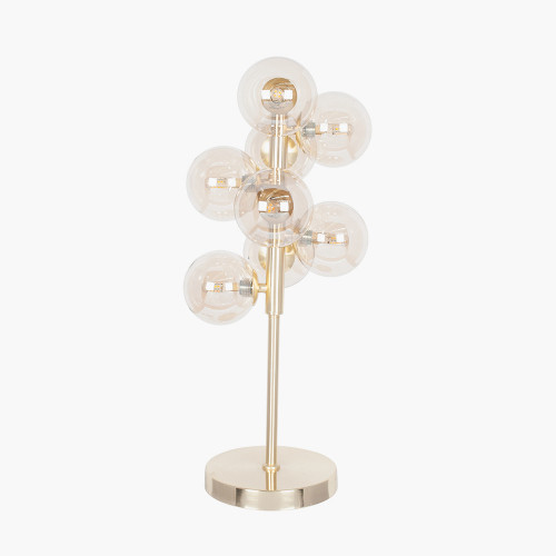 Lustre Glass Orb and Gold Metal Table Lamp