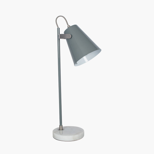 Grey and Satin Nickel Task Table Lamp