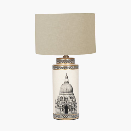Wren Tall Lamp & Lino 40cm Cream shade