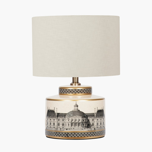 Wren Lamp & Lino 30cm Cream shade