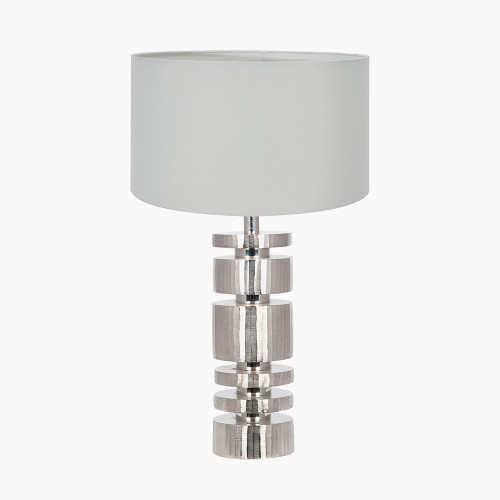 Elon Silver Lamp/harry 35cm ivory shade