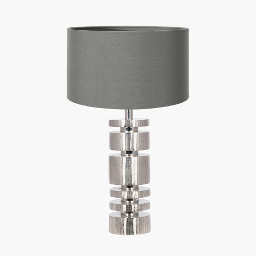 Elon Silver Lamp/harry 35cm grey shade