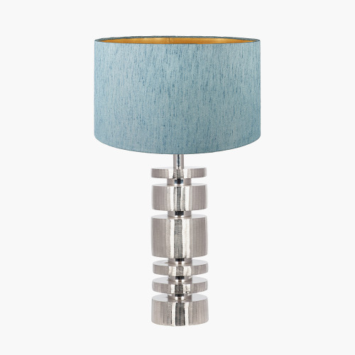 Elon Silver Lamp/stellan 35cm blue shade