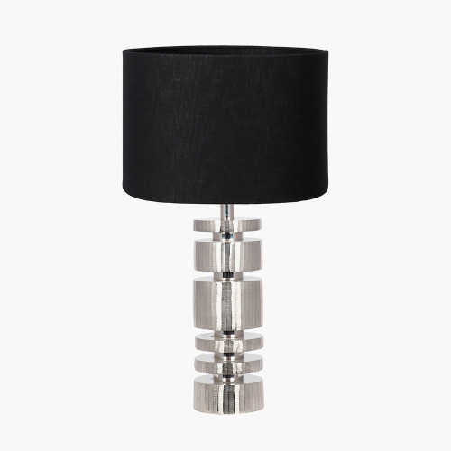 Elon Silver Lamp/lino 35cm black shade