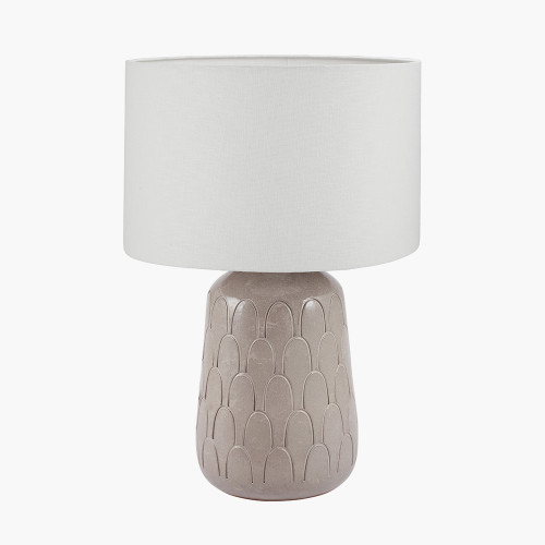 Coco Grey Lamp/Lino 35cm White shade