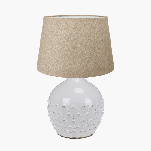 Willow White Lamp/Milos 40cm Natural shade