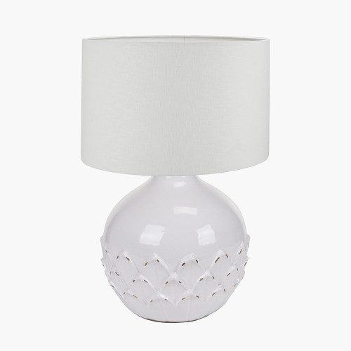 Willow Small Lamp & Lino 25cm White shade