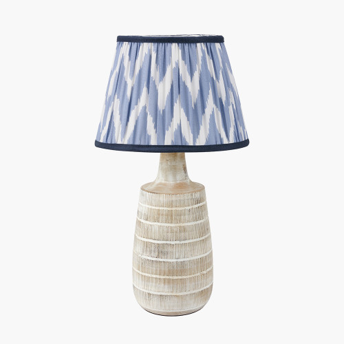 Dambula WhiteTall Lamp/Kamilah 40cm blue shade