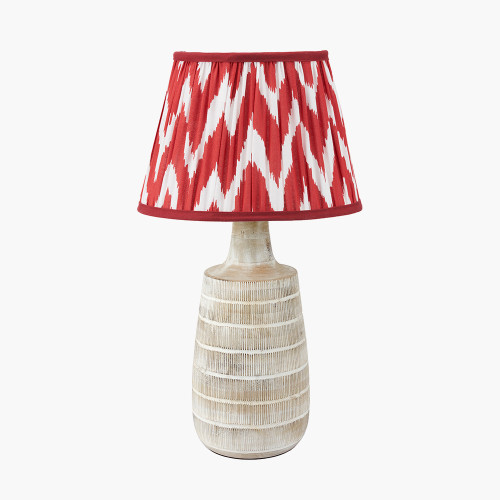Dambula WhiteTall Lamp/Kamilah 40cm red shade
