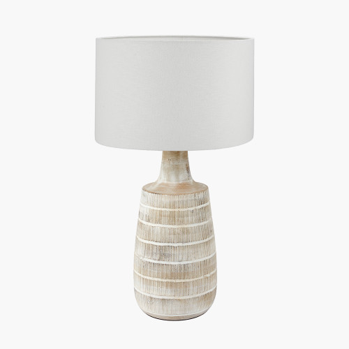 Dambula WhiteTall Lamp/Lino 40cm white shade