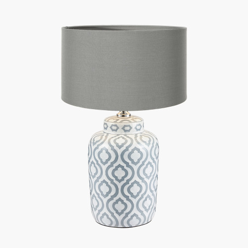 Celia Pattern Lamp & Harry 30cm Steel Grey shade