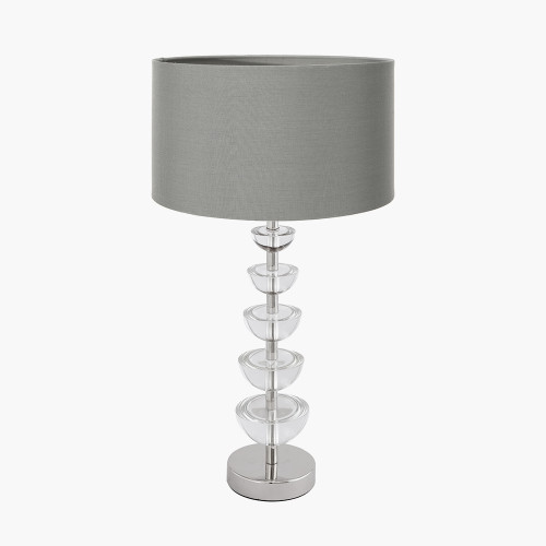Rosa Glass Lamp/Harry 30cm grey shade