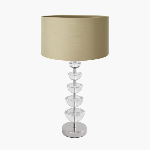 Rosa Glass Lamp/Harry 30cm taupe shade