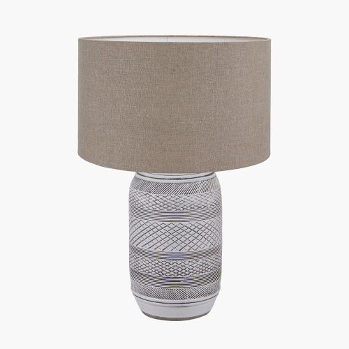Stoneware Lamp/Edward 35cm Natural shade