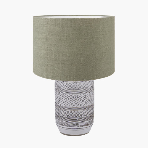 Stoneware Lamp/Edward 35cm green shade