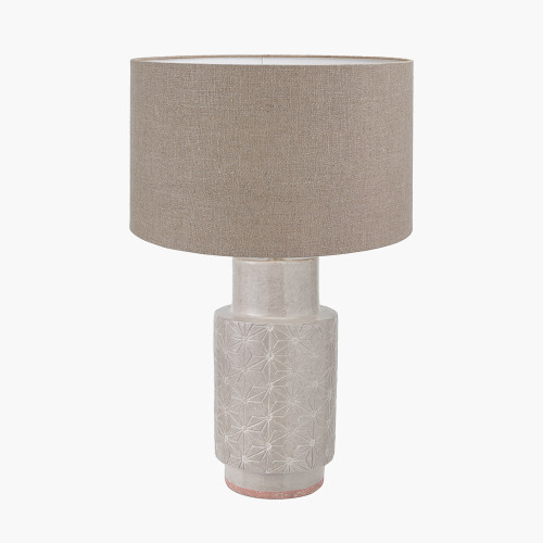 Sidra Grey Lamp/Edward 35cm Natural shade