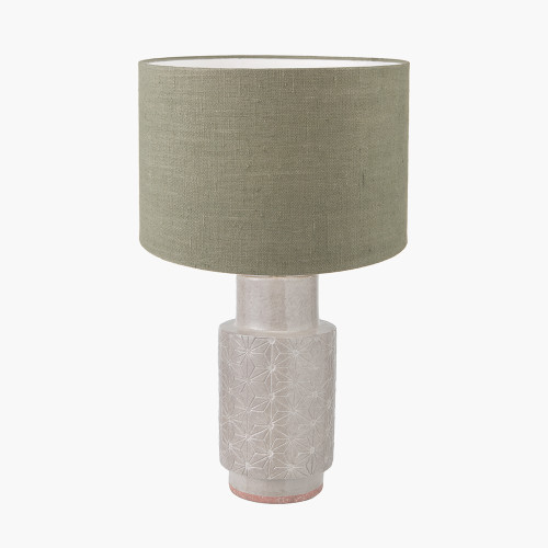 Sidra Grey Lamp/Edward 35cm green shade