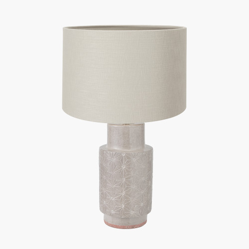 Sidra Grey Lamp/lino 35cm grey shade