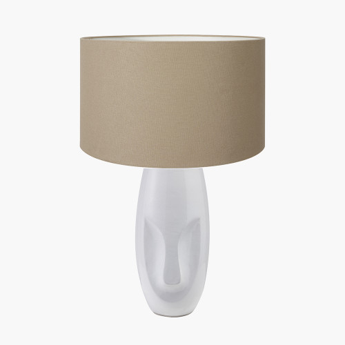 Visage White Lamp & henry 35cm taupe shade