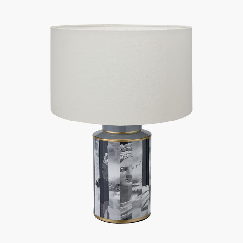 Fenella Black Lamp/Henry 35cm white shade