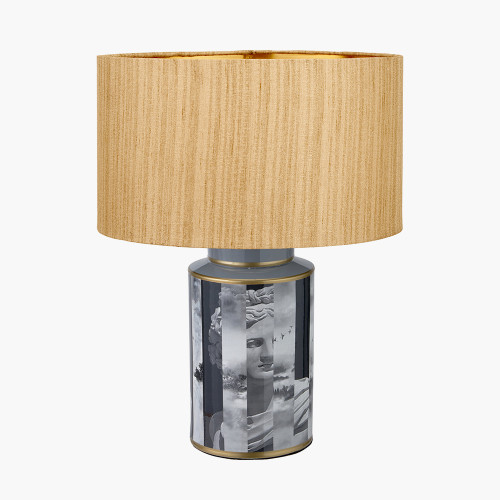 Fenella Black Lamp/stellan 35cm gold shade