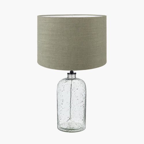 Ophelia Grey Lamp/Edward 40cm green shade