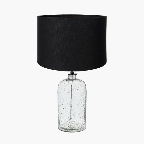 Ophelia Grey Lamp/Lino 40cm Black shade