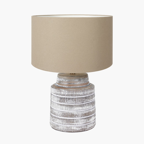 Paihia Wood Lamp/Henry 30cm Taupe shade