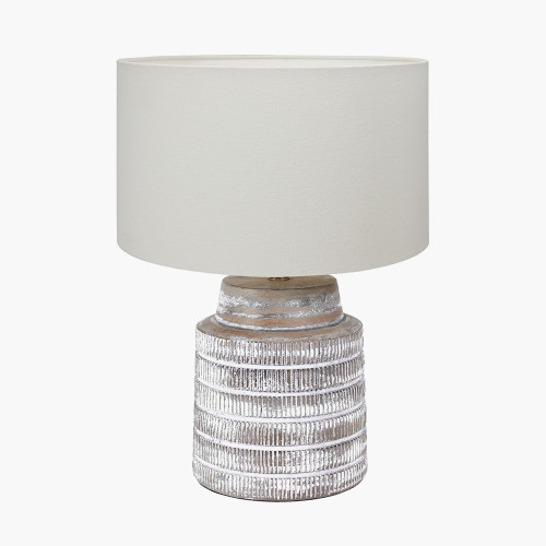 Paihia Wood Lamp/Henry 30cm white shade
