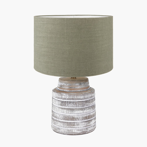 Paihia Wood Lamp/Edward 30cm green shade