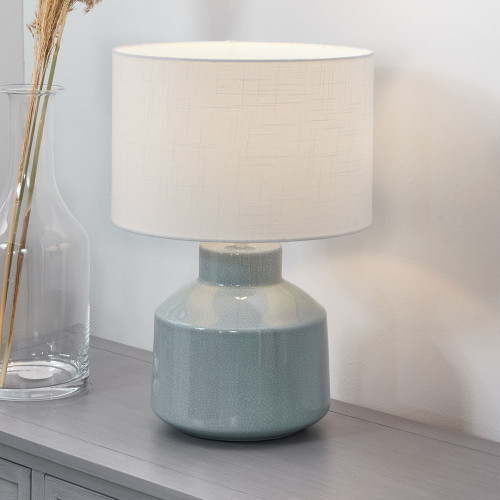 Pacific Lifestyle Limited Nora Duck Egg Blue Crackle Effect Table Lamp