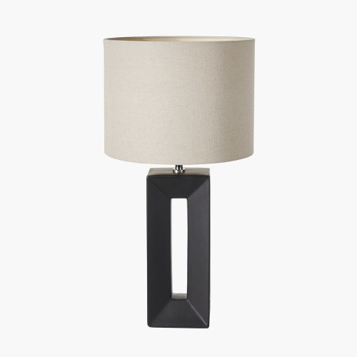 Pacific Lifestyle Limited Block Black Ceramic Tall Table Lamp