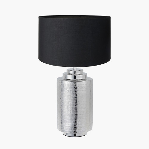Zuri Large Silver Lamp & Harry 45cm Black shade