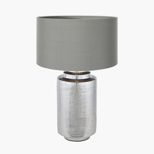 Zuri L Silver Lamp & Harry 45cm grey shade
