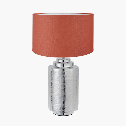 Zuri Large Silver Lamp & henry 45cm tobacco shade